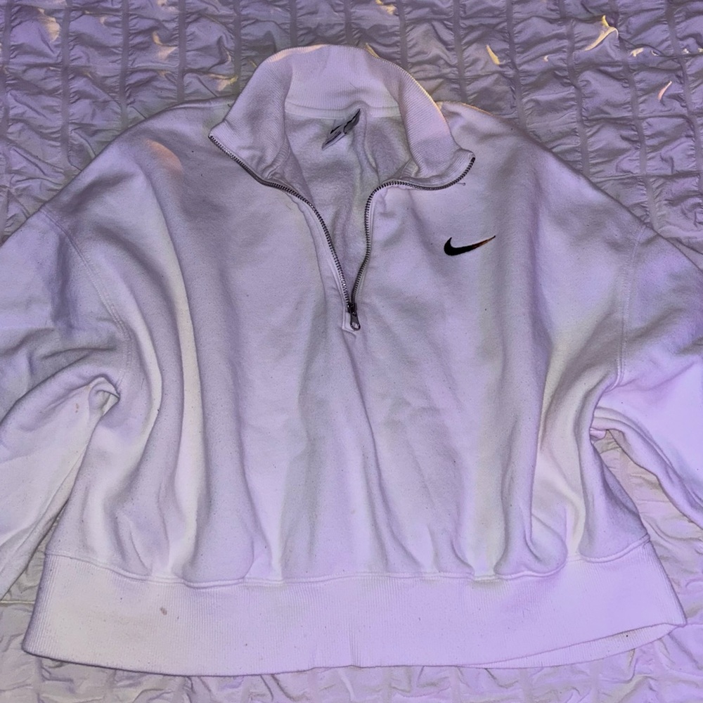 Nike Women's White Dye Half-Zip Sweatshirt